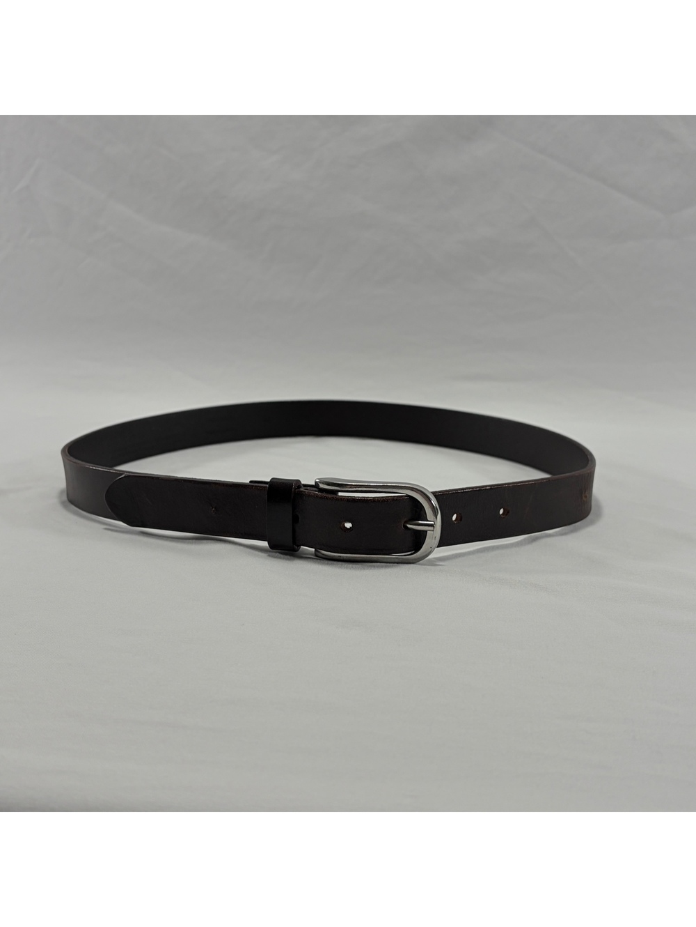Brown Leather Belt Silver Accents Eddie Bauer